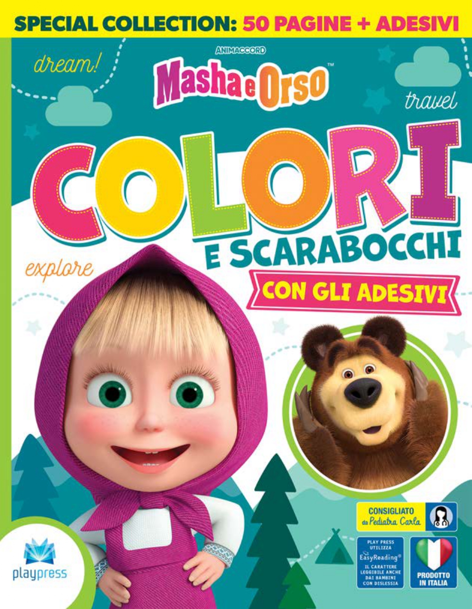 Masha e Orso - Colori e Scarabocchi con gli adesivi PlayPress