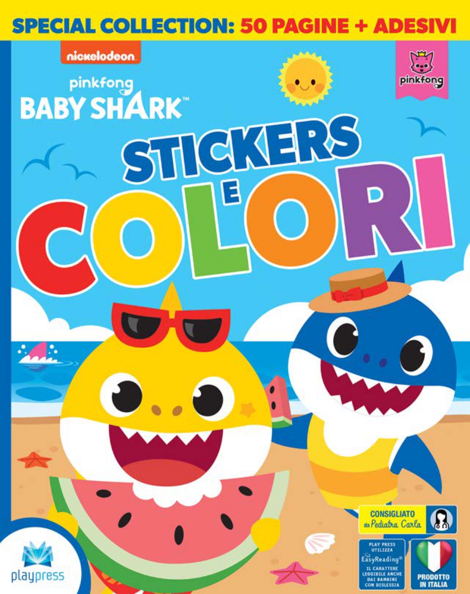 Baby Shark - Stichers e Colori Playpress