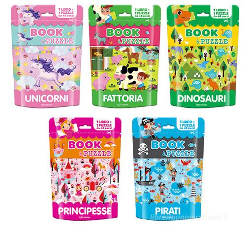 Book & Puzzle- Unicorni - Fattoria - Principesse - Dinosauri - Pirati  Edicart